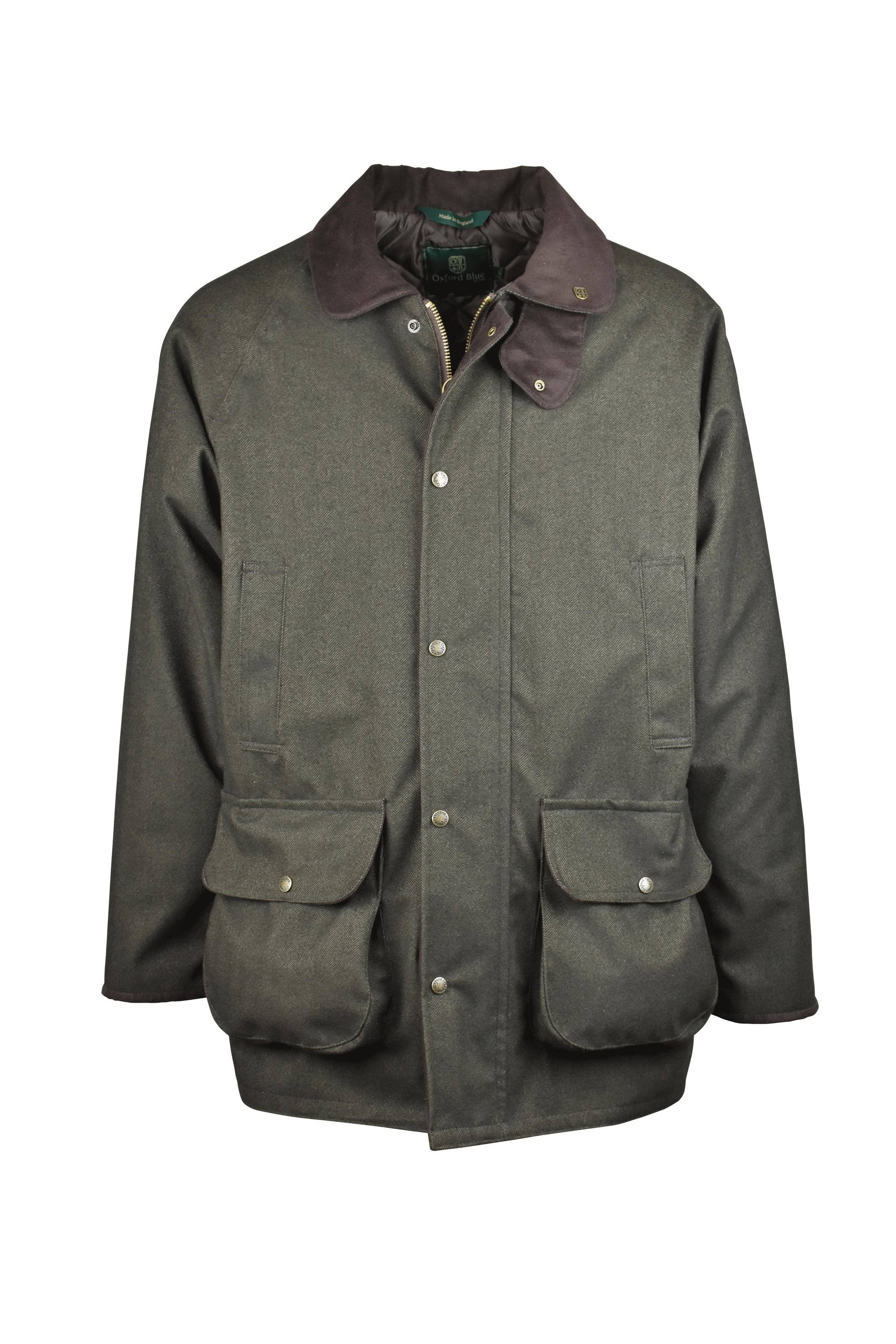 W40 - Men's Hamilton Performance Coat - BROWN - Oxford Blue