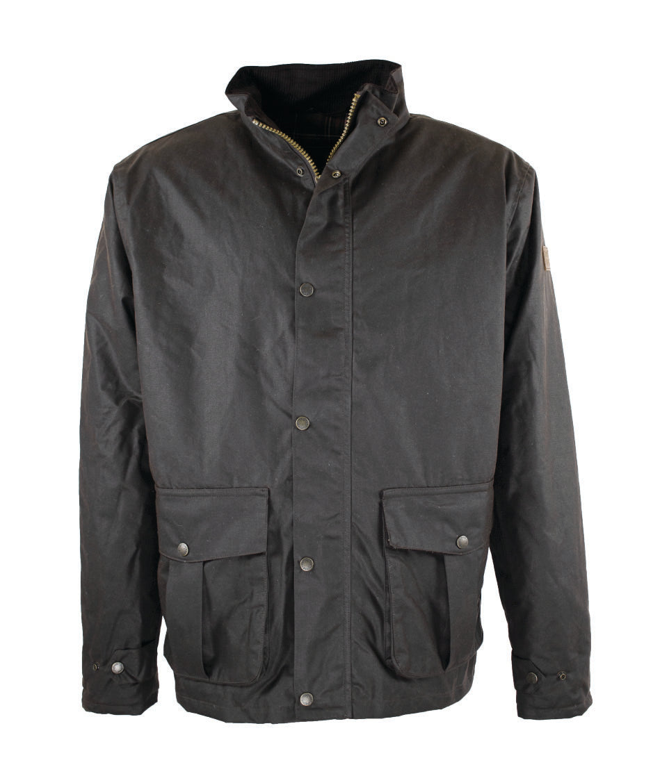 W50 - Men's Kendal Antiquity Wax Jacket - BROWN - Oxford Blue