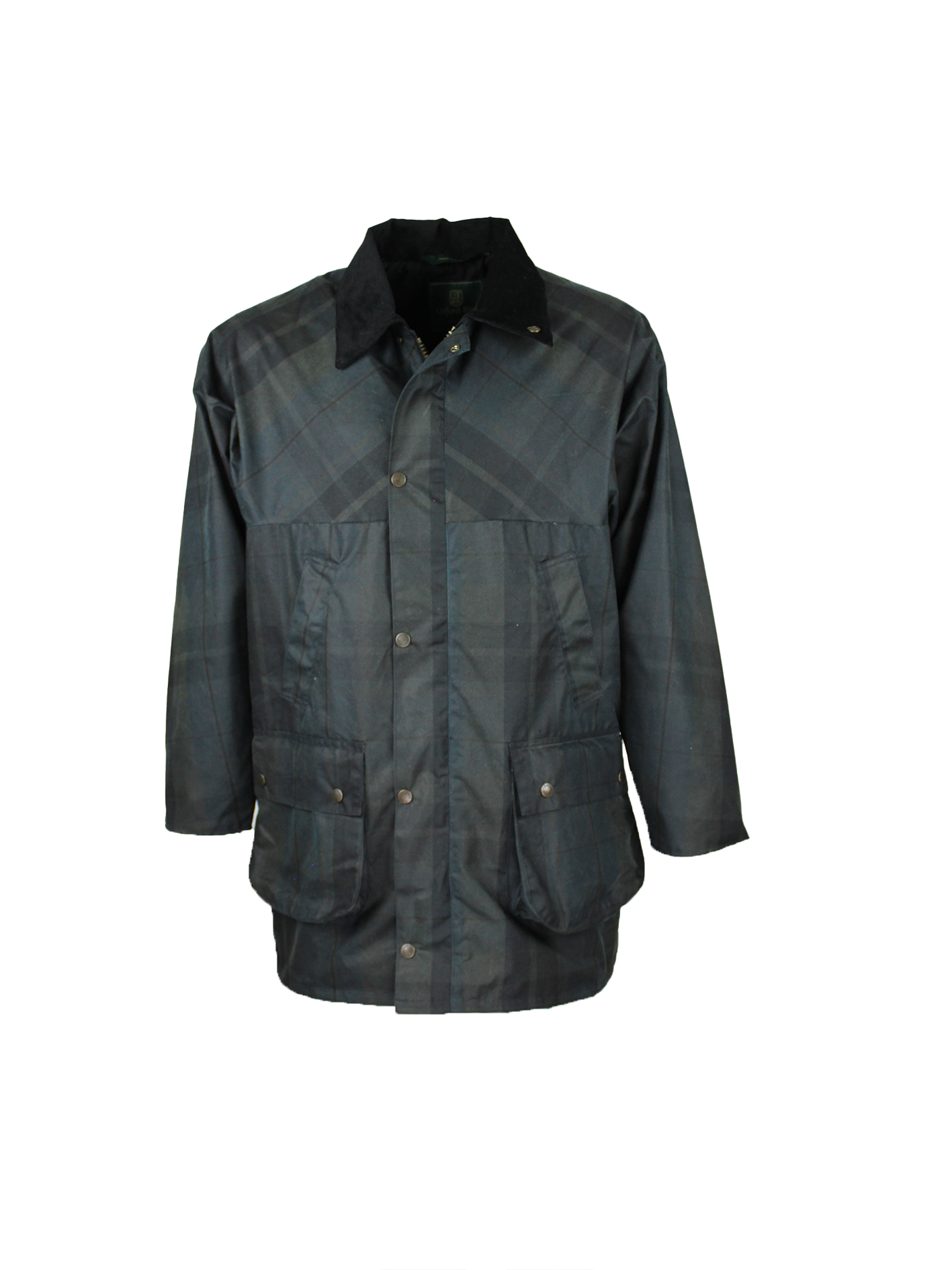 W68 - Men's Tartan Countryman Wax Jacket - DUNDEE - Oxford Blue