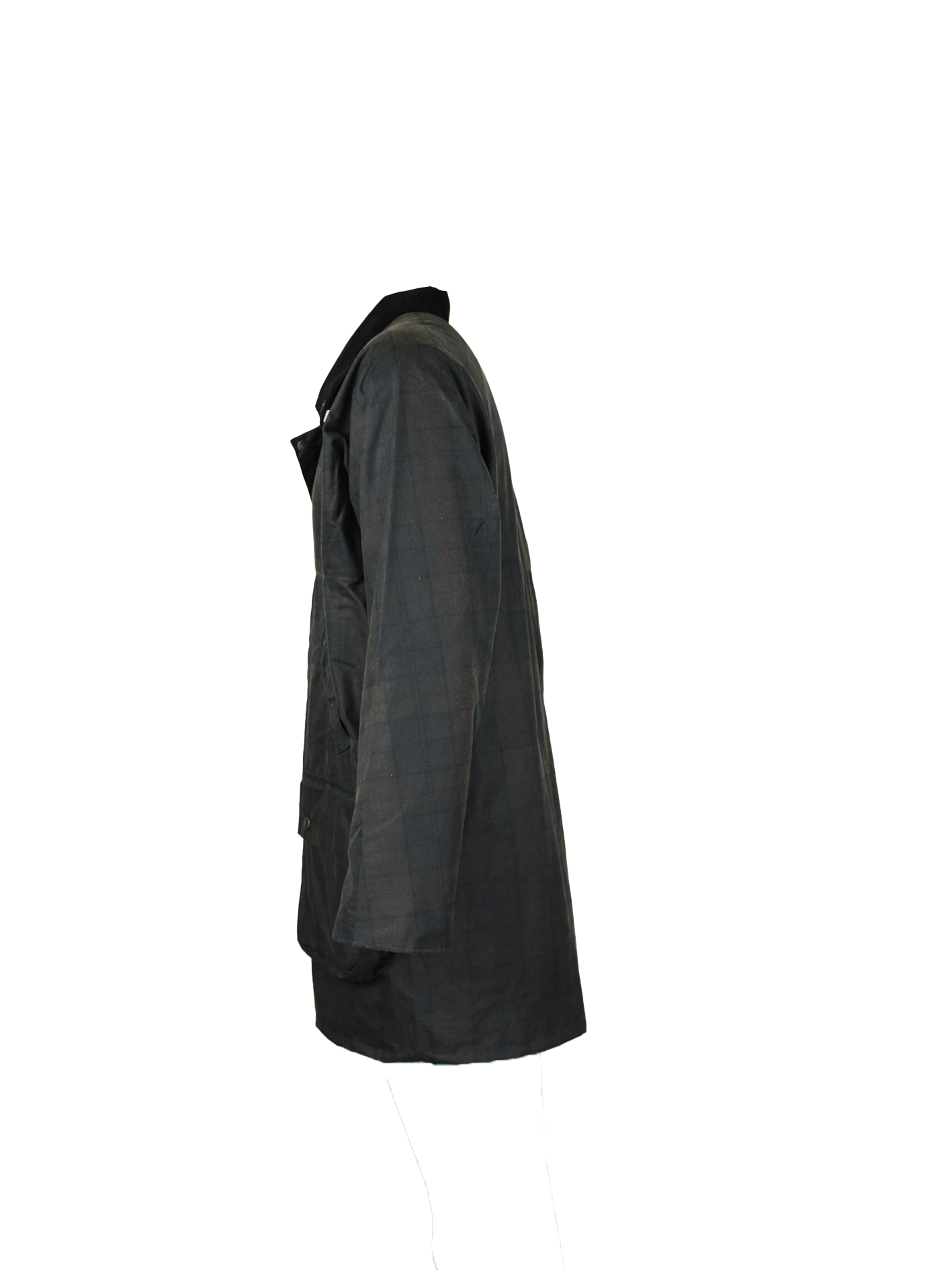 W68 - Men's Tartan Countryman Wax Jacket - IONA - Oxford Blue