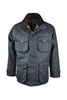 W71 - Men's Fiskar Padded Wax Coat - NAVY - Oxford Blue