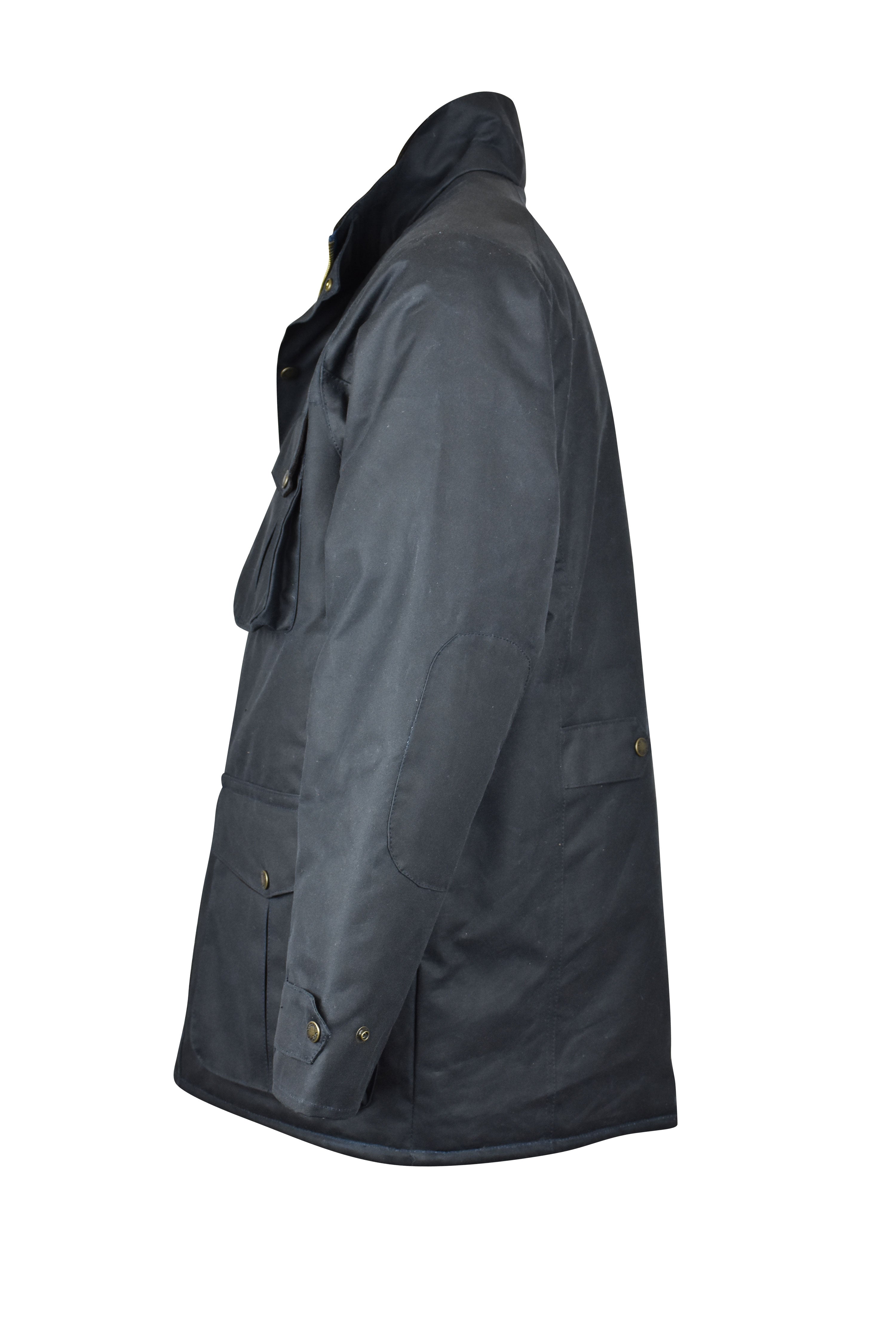 W71 - Men's Fiskar Padded Wax Coat - NAVY - Oxford Blue