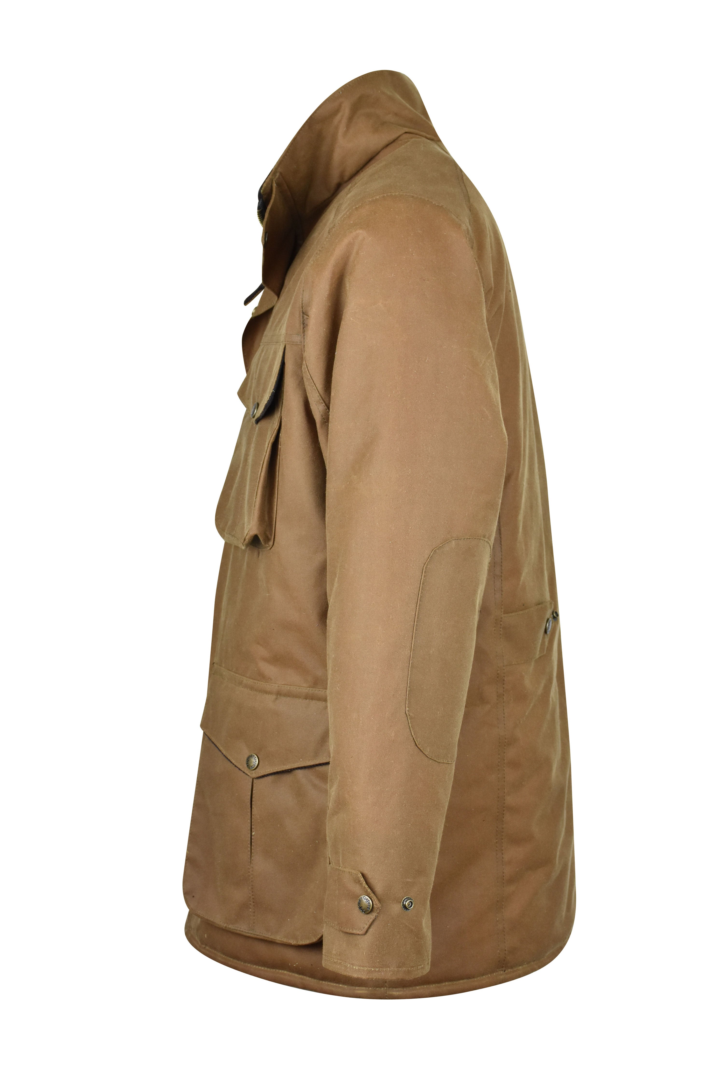 W71 - Men's Fiskar Padded Wax Coat - SAND - Oxford Blue