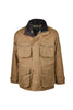 W71 - Men's Fiskar Padded Wax Coat - SAND - Oxford Blue