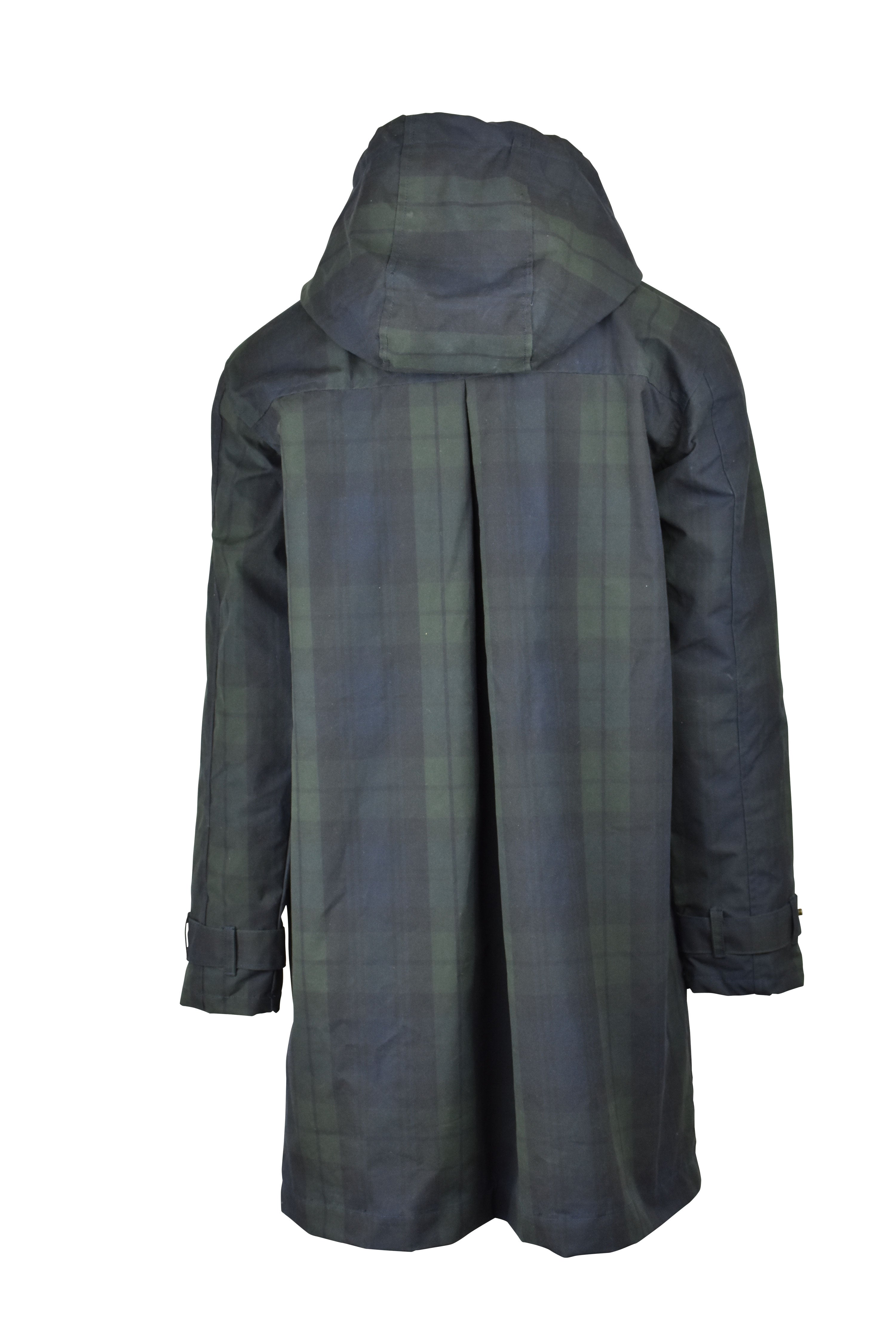 W77 - Ladies Brighton Tartan Washwax Parka - BLACKWATCH - Oxford Blue