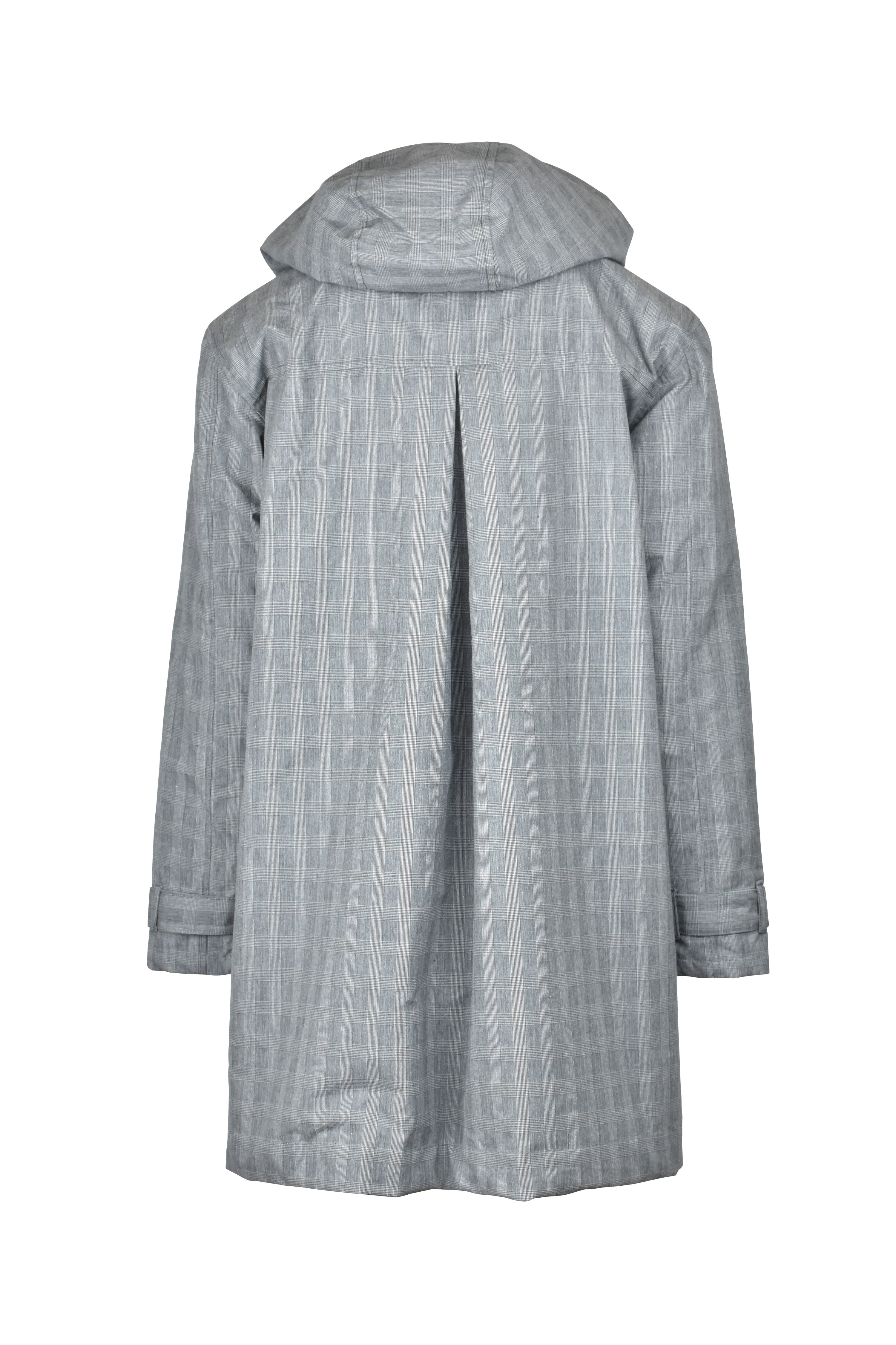 W77 - Ladies Brighton Tartan Washwax Parka - PRINCE OF WALES - Oxford Blue