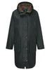 W96 - Women's Devon Wax Coat - GREEN - Oxford Blue