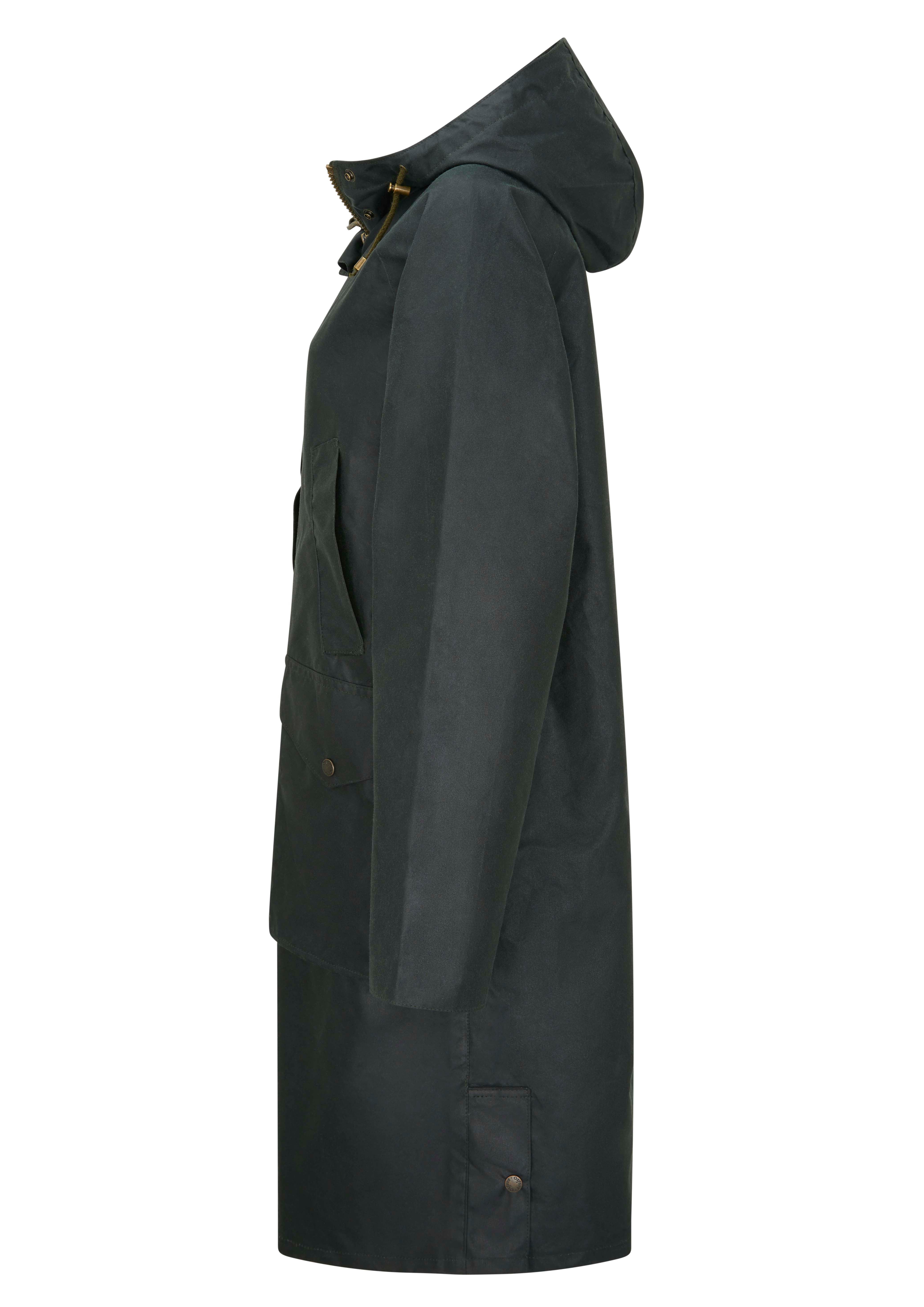 W96 - Women's Devon Wax Coat - GREEN - Oxford Blue