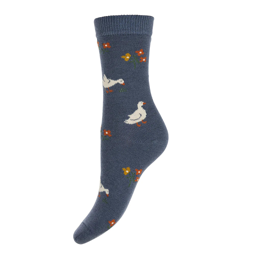 Blue Puddle Duck wool blend socks - Oxford Blue