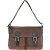 Edward Leather Messenger Bag - BROWN - Oxford Blue