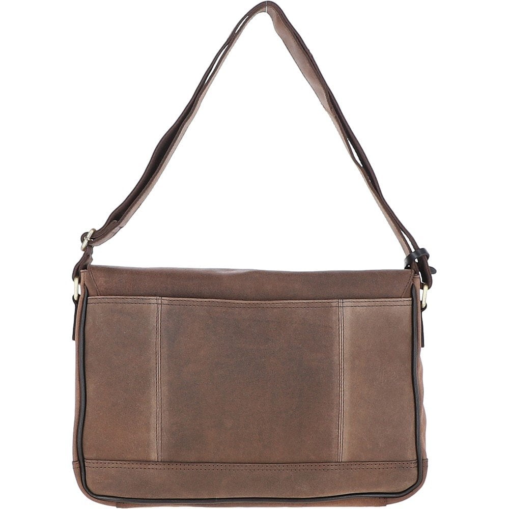 Edward Leather Messenger Bag - BROWN - Oxford Blue