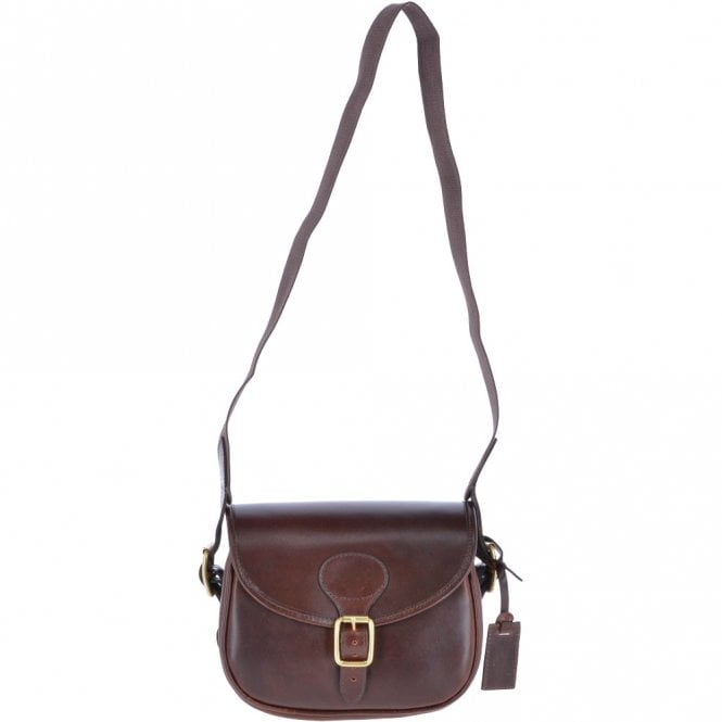 Maddox Leather Cartridge Bag - BRANDY - Oxford Blue