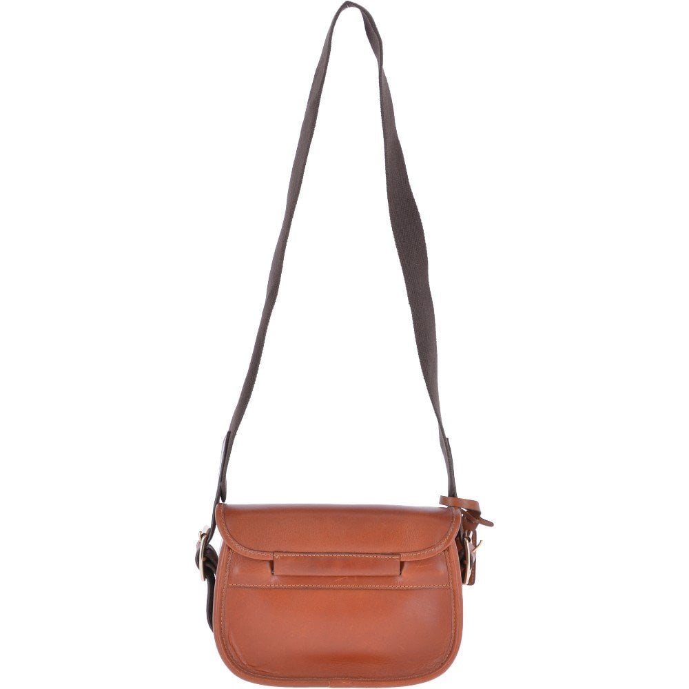 Maddox Leather Cartridge Bag - TAN - Oxford Blue