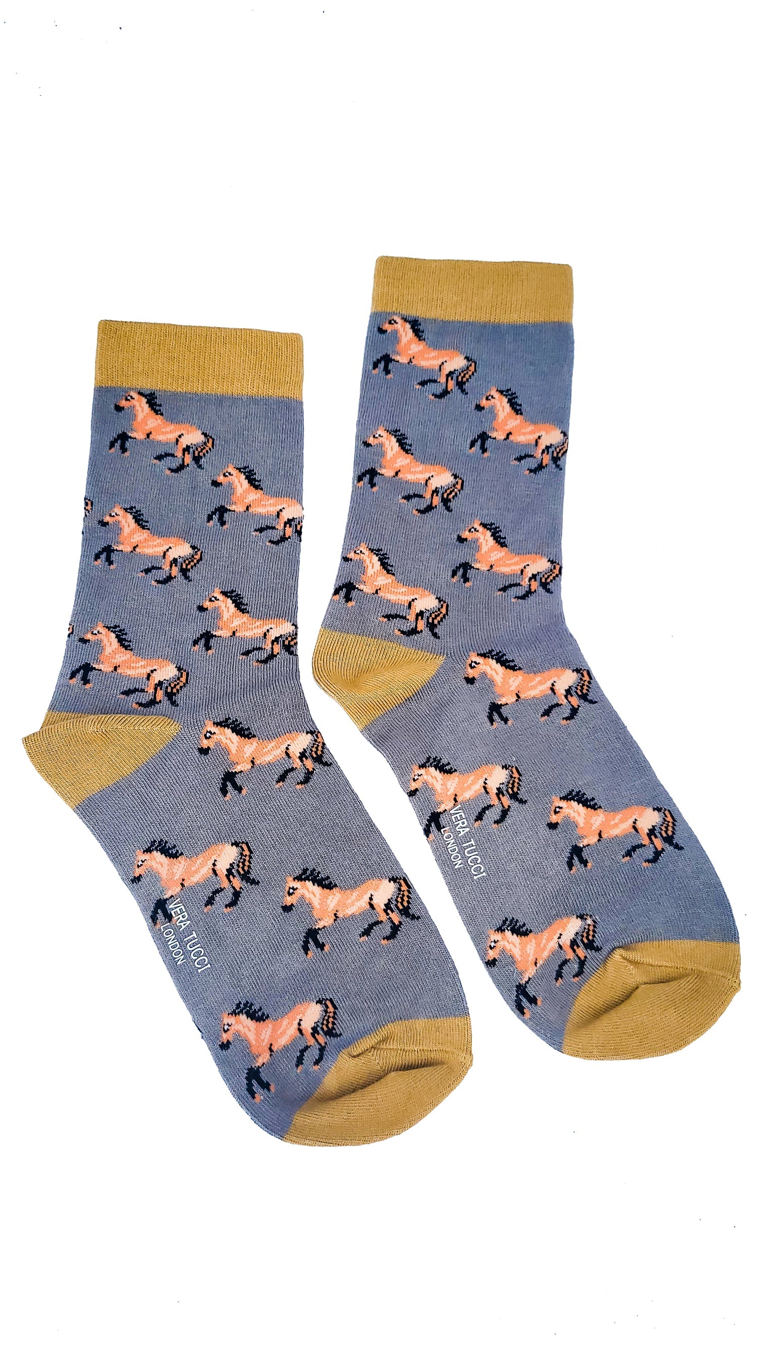 Womens Socks Horses - Grey