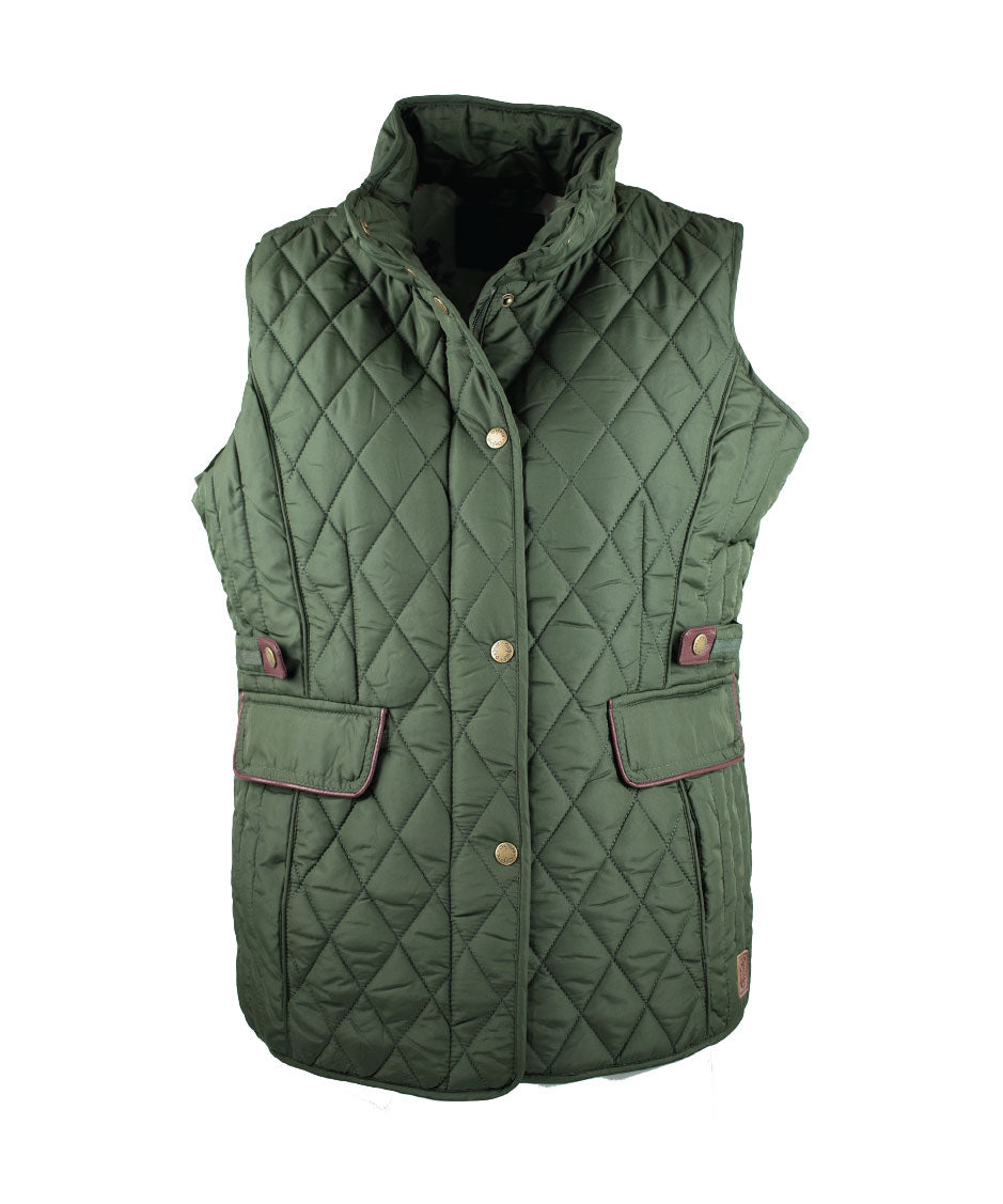 LJ001 - Ladies Maya Quilted Gilet - GREEN - Oxford Blue