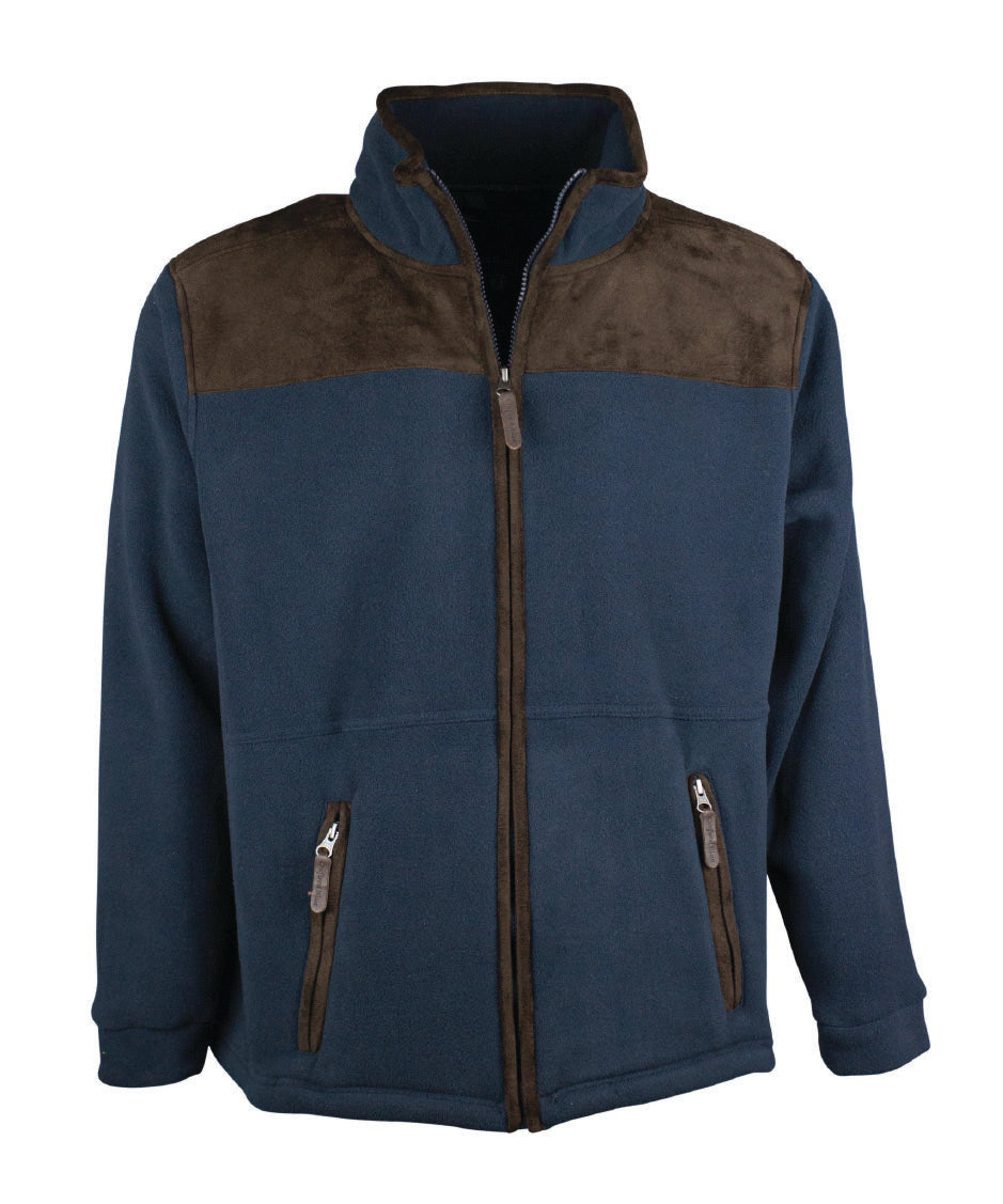 MF105 - Mens Bonded Full Zip Fleece Jacket - NAVY - Oxford Blue