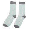 Women's Sitting Dogs Socks - Duck Egg - Oxford Blue