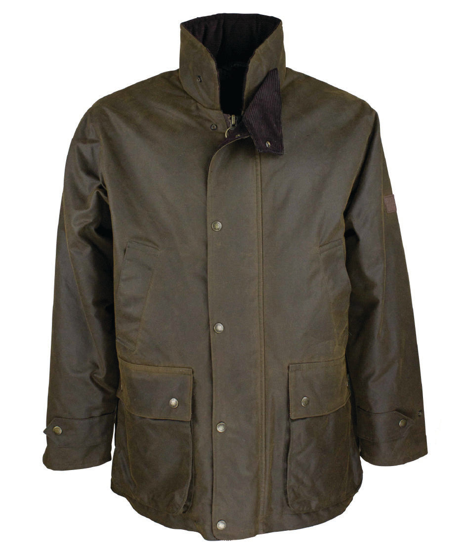 W05 - Men's Kingsbridge Padded Wax Antique Coat - CARAMEL - Oxford Blue