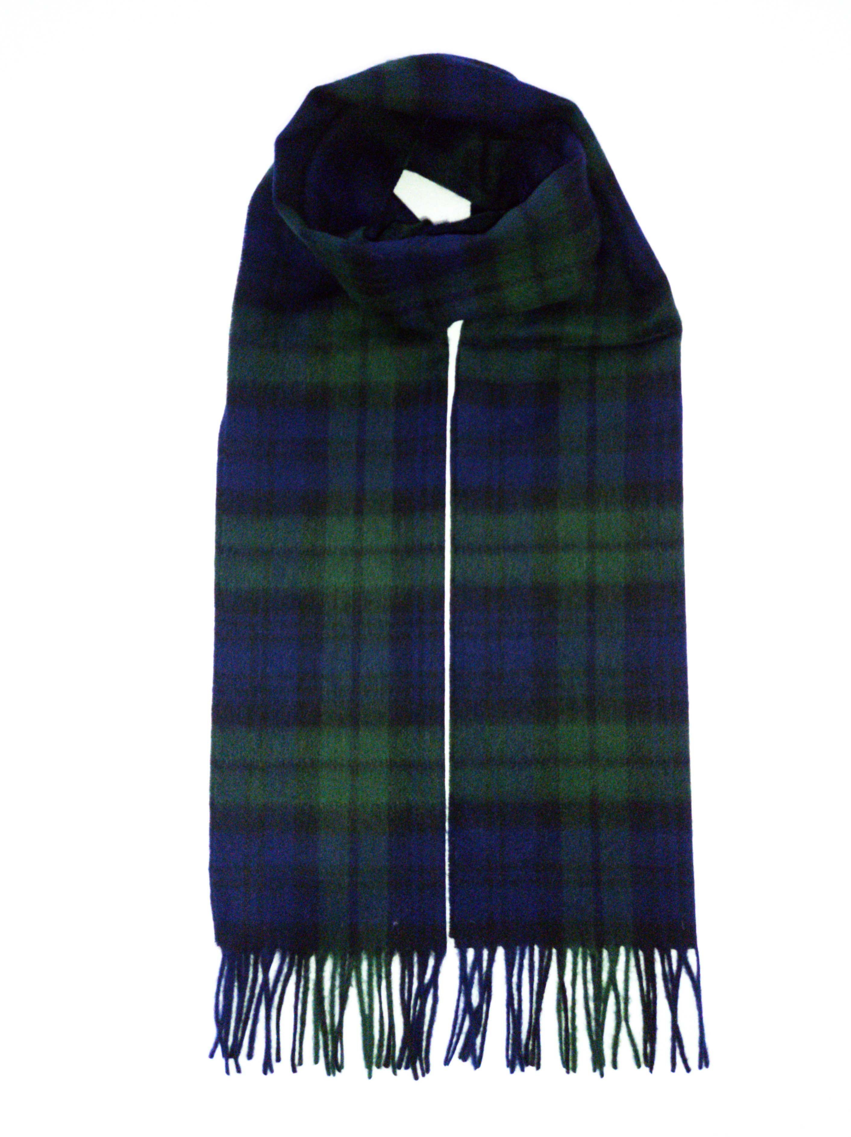 Blackwatch Lambswool Check Scarf - Oxford Blue