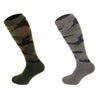 544 - Men's Knee High Camouflage Socks (2 Pack - Khaki Green) - Oxford Blue