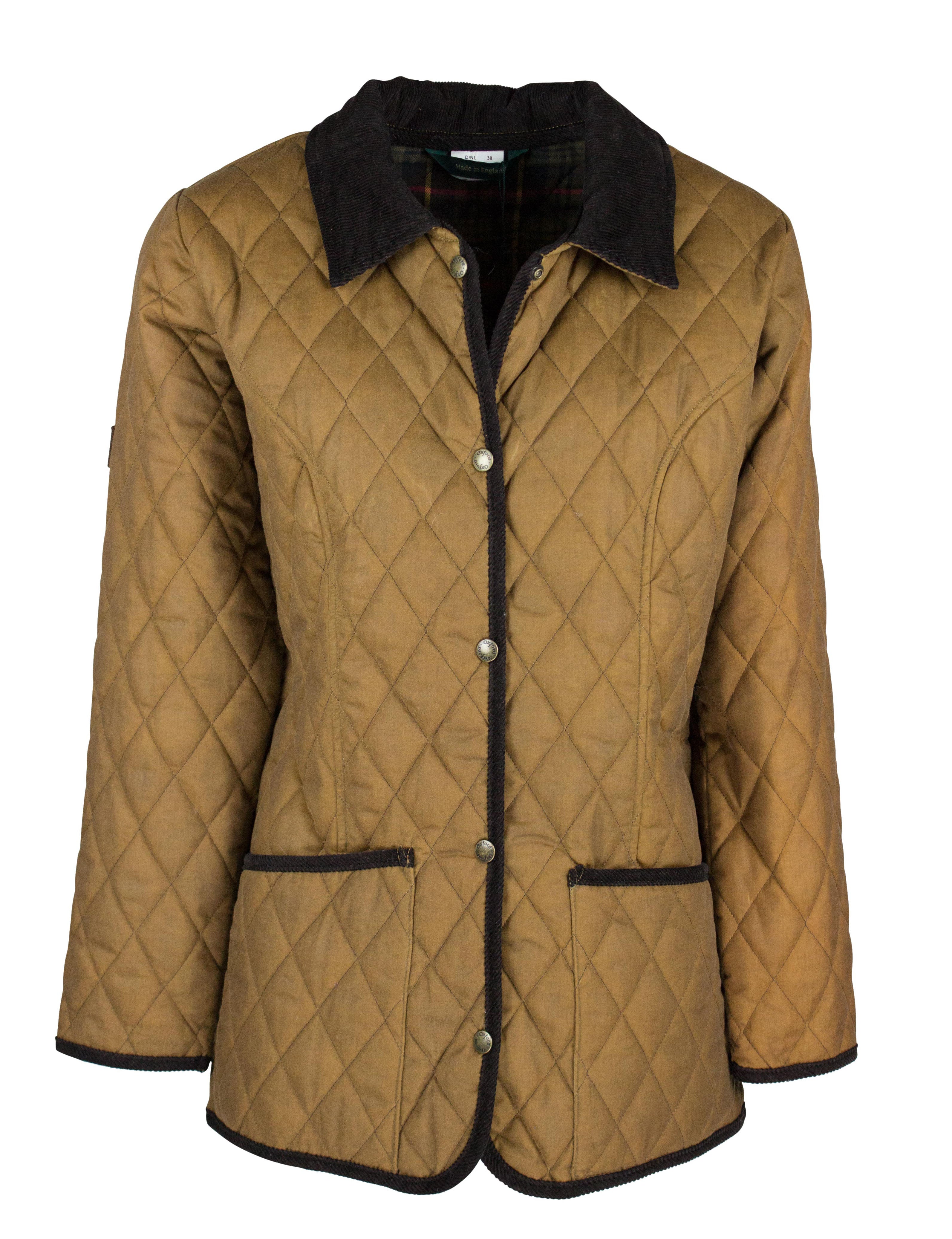 CONW61 - Women's Highgate Quilted Wax Jacket - SAND - Oxford Blue