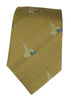 GT10 - 100% Silk Woven Tie / Duck - GOLD - Oxford Blue