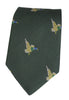 GT10 - 100% Silk Woven Tie / Duck - GREEN - Oxford Blue