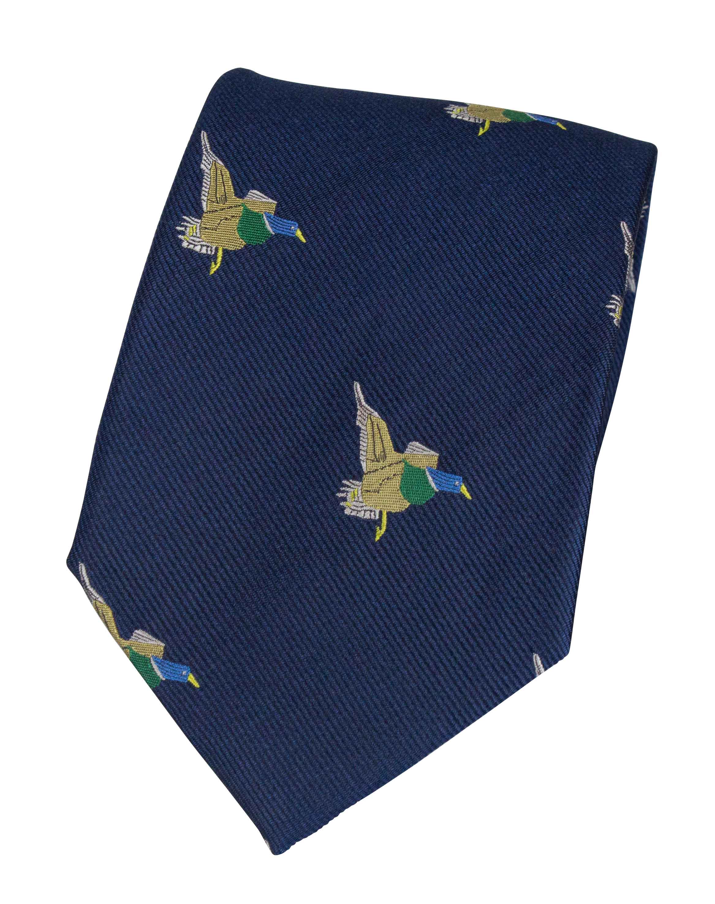 GT10 - 100% Silk Woven Tie / Duck - NAVY - Oxford Blue