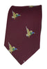 GT10 - 100% Silk Woven Tie / Duck - WINE - Oxford Blue