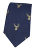 GT11 - 100% Silk Woven Tie - Stag - NAVY - Oxford Blue