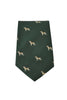 GT12 - 100% Silk Woven Tie / Dog - GREEN - Oxford Blue