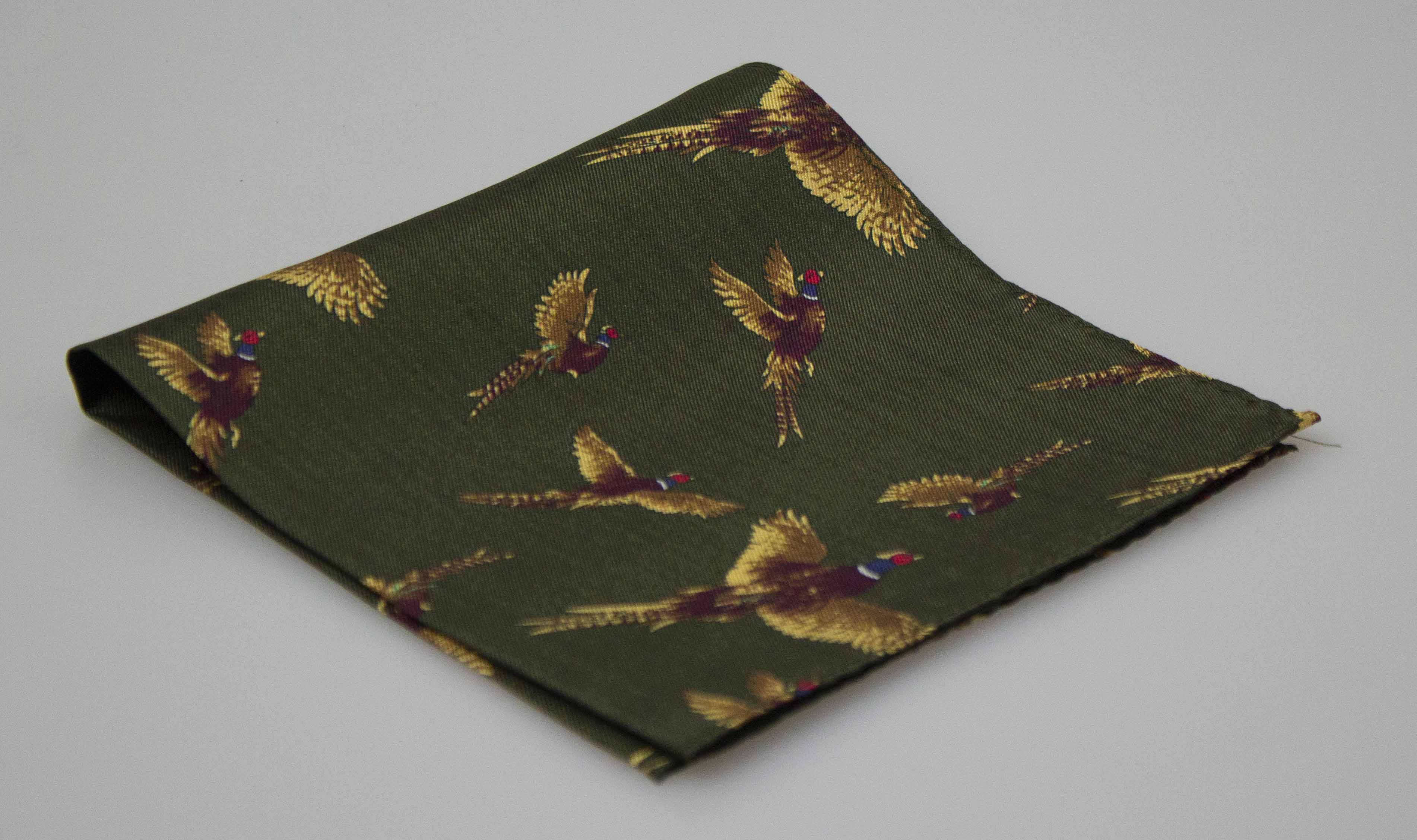 GT4 - Silk Hankerchief - GREEN - Oxford Blue