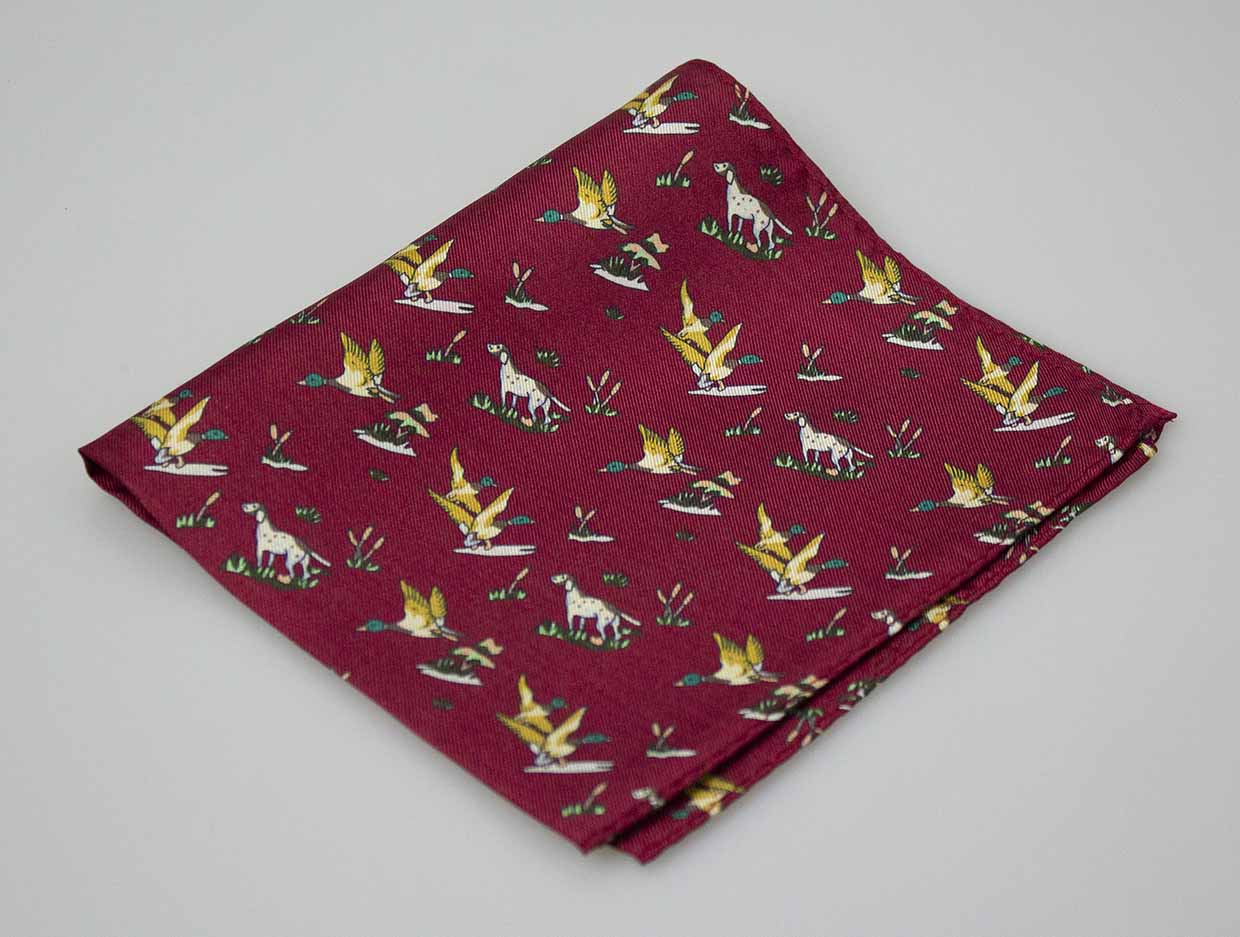 GT4 - Silk Hankerchief - WINE - Oxford Blue