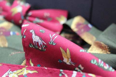 GT4 - Silk Hankerchief - WINE - Oxford Blue