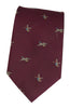 GT8 - 100% Silk Woven Tie - (2 Ducks) - WINE - Oxford Blue