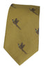 GT9 - 100% Silk Woven Tie - Pheasant - GOLD - Oxford Blue