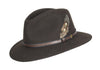 HW01 - Unisex Fedora Wool Hat - BROWN - Oxford Blue