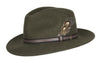 HW01 - Unisex Fedora Wool Hat - KHAKI - Oxford Blue