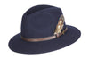 HW01 - Unisex Fedora Wool Hat - NAVY - Oxford Blue
