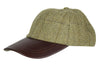 HW59 - Leather Peak Tweed Baseball Cap - SAGE (5433/21) - Oxford Blue