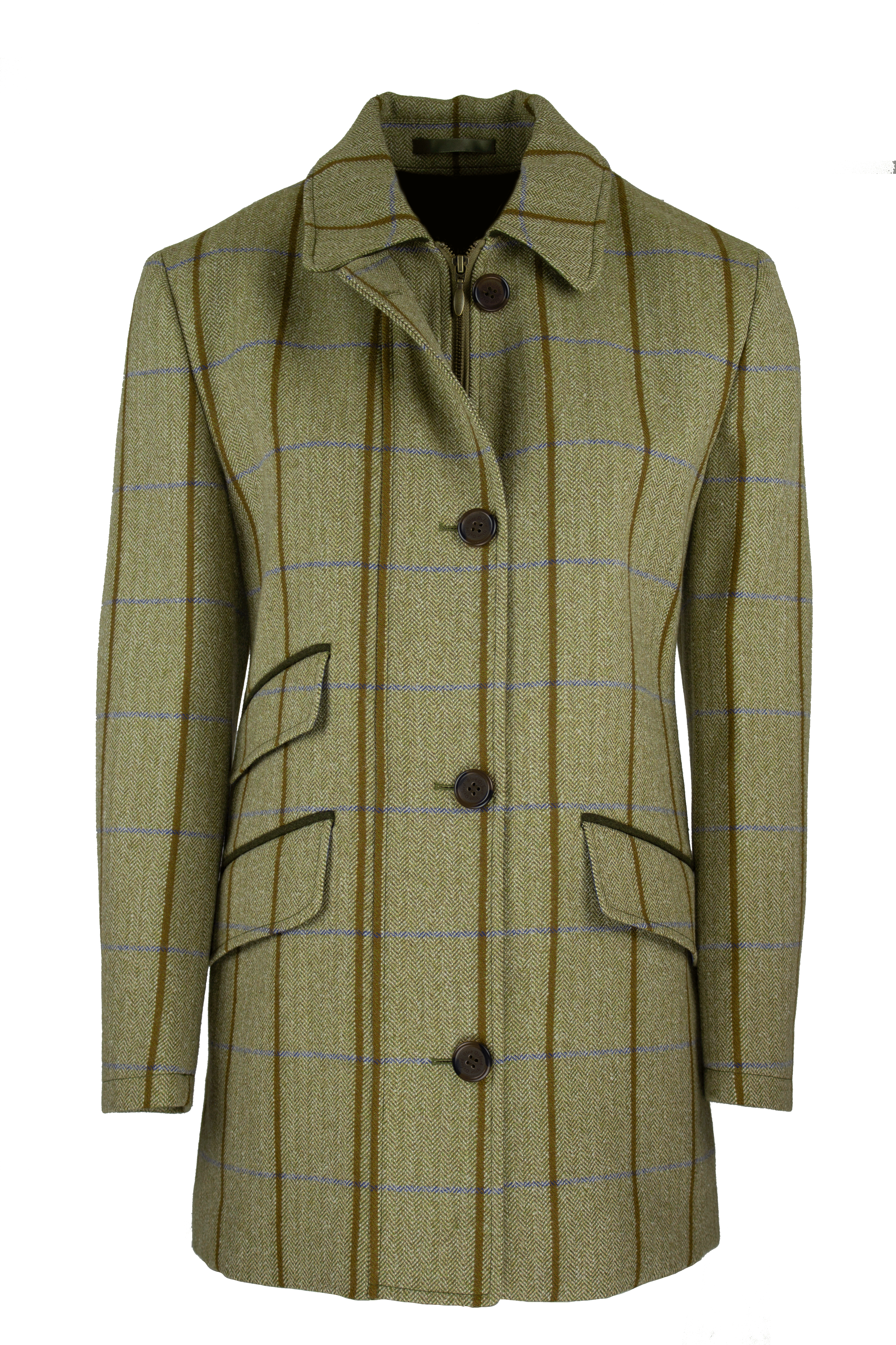 LTW02 - Women's Tailored Tweed Coat - BLUE