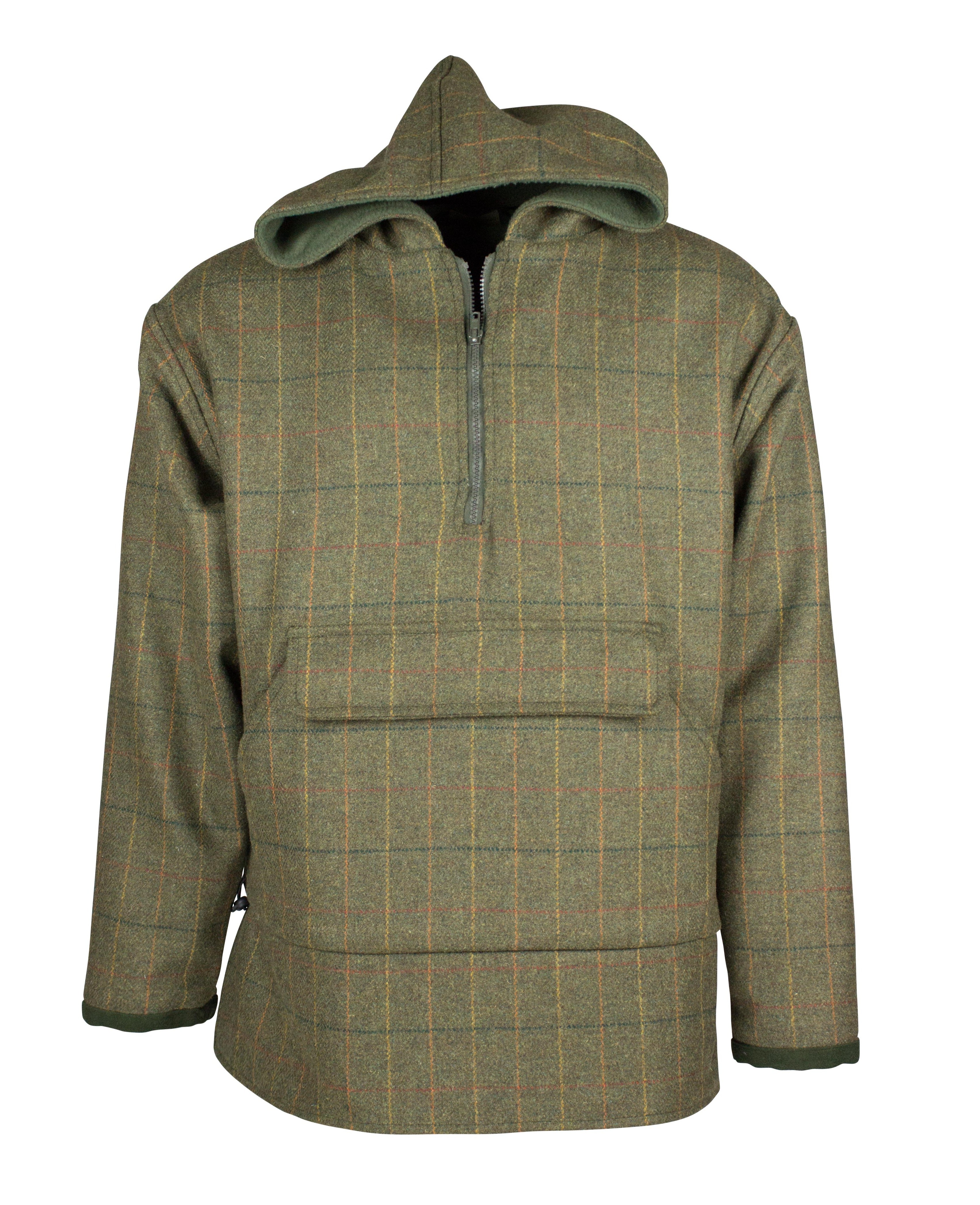 MT11 - Men's Braemer Tweed Smock - GREEN CHECK - Oxford Blue