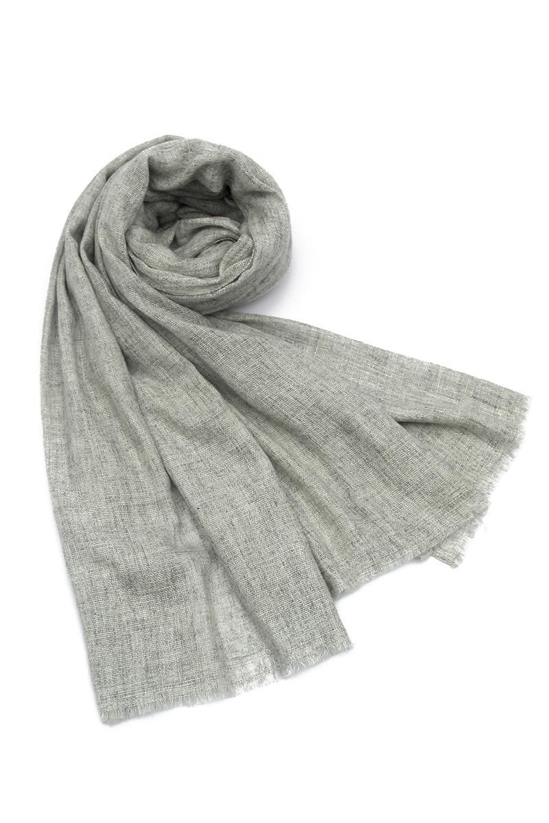 Plain Shaded Cashmere Scarf - Off White - Oxford Blue