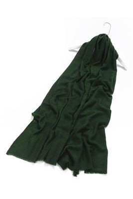 Plain Pure Cashmere Scarf - Bottle Green - Oxford Blue