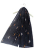 Greyhound Dog Print Scarf - Navy Blue - Oxford Blue