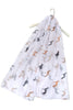 Greyhound Dog Print Scarf - White - Oxford Blue