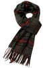Tartan Wool Check Scarf - Burgundy - Oxford Blue