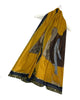 Horse Saddle Print Scarf with Leopard Border -Mustard - Oxford Blue