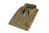 SH28 - Men's Norfolk Tweed Check Shirt - OLIVE - Oxford Blue