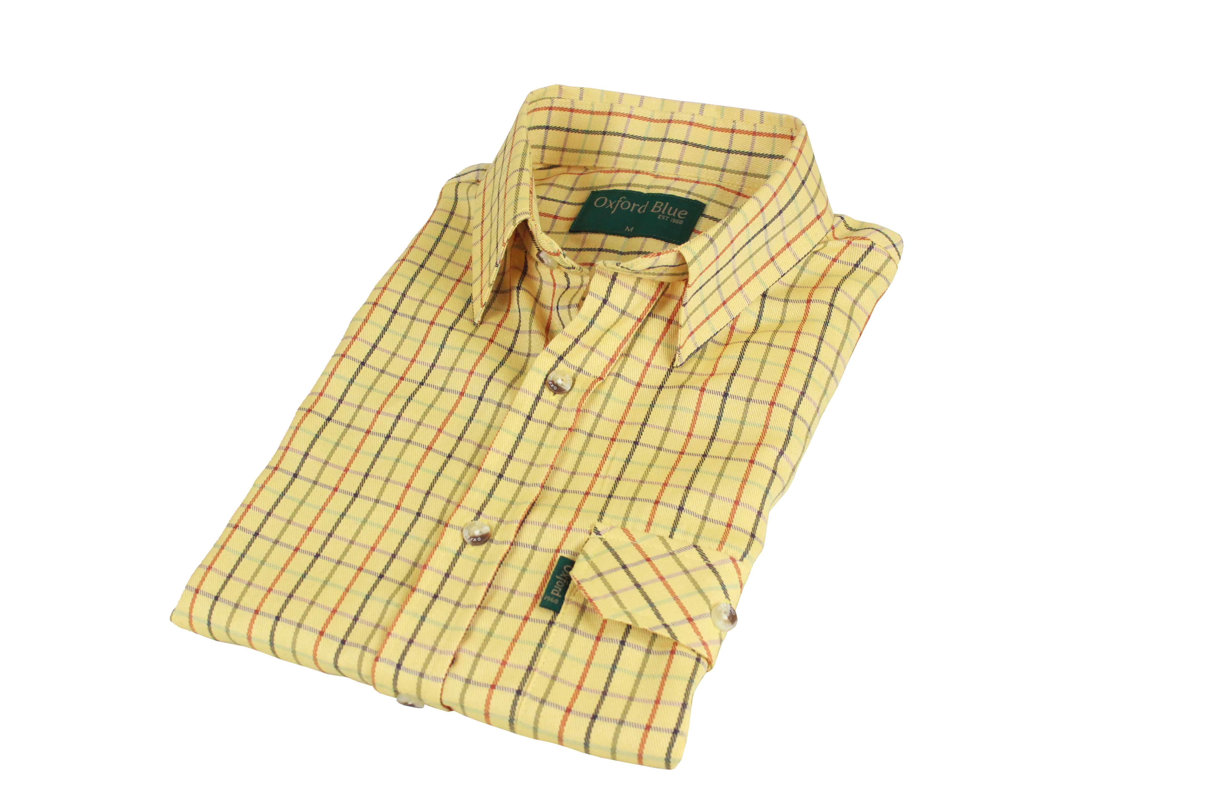 SH39 - Men's Darwen Check Shirt - MUSTARD - Oxford Blue